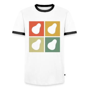 Pear Fruit Fruit Pears Garden Retro Gift - Men's Ringer Shirt - white/black - Front - AI Model Female 172 light (172cm) & AI Model Male 178 dark (178cm)