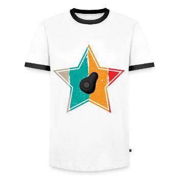 Avocado Vegan Lover Retro Veggie Diet Gift idea - Men's Ringer Shirt - white/black - Front - AI Model Female 172 light (172cm) & AI Model Male 178 dark (178cm)