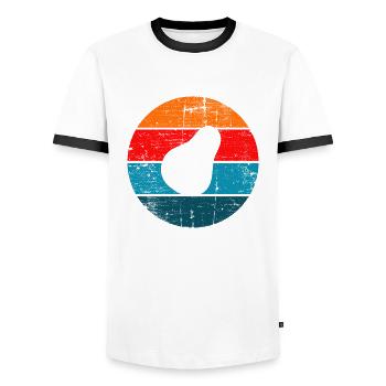 Avocado Vegan Lover Retro Veggie Diet Gift idea - Männer Kontrast-T-Shirt - Weiß/Schwarz - Vorne - AI Model Female 172 light (172cm) & AI Model Male 178 dark (178cm)