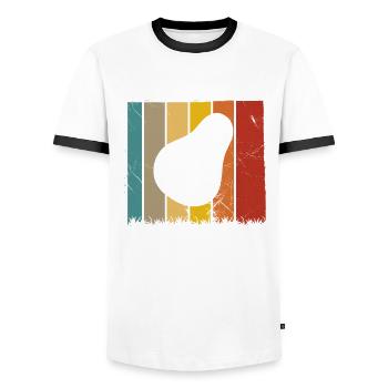 Pear Fruit Fruit Pears Garden Retro Gift - Men's Ringer Shirt - white/black - Front - AI Model Female 172 light (172cm) & AI Model Male 178 dark (178cm)