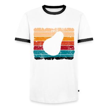 Avocado Vegan Lover Retro Veggie Diet Gift idea - Männer Kontrast-T-Shirt - Weiß/Schwarz - Vorne - AI Model Female 172 light (172cm) & AI Model Male 178 dark (178cm)