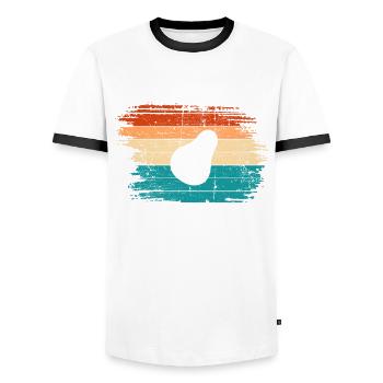 Avocado Vegan Lover Retro Veggie Diet Gift idea - Männer Kontrast-T-Shirt - Weiß/Schwarz - Vorne - AI Model Female 172 light (172cm) & AI Model Male 178 dark (178cm)