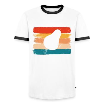 Avocado Vegan Lover Retro Veggie Diet Gift idea - Männer Kontrast-T-Shirt - Weiß/Schwarz - Vorne - AI Model Female 172 light (172cm) & AI Model Male 178 dark (178cm)