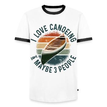 Canoe Canoeing Vintage Retro I - Männer Kontrast-T-Shirt - Weiß/Schwarz - Vorne - AI Model Female 172 light (172cm) & AI Model Male 178 dark (178cm)