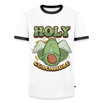 Sacred guacamole funny avocado - Men's Ringer Shirt - white/black - Front - AI Model Female 172 light (172cm) & AI Model Male 178 dark (178cm)