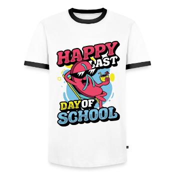 Happy last day of school - Men's Ringer Shirt - white/black - Front - AI Model Female 172 light (172cm) & AI Model Male 178 dark (178cm)