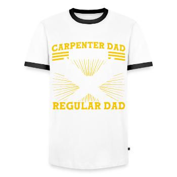 Klug Père Zimmermann Père Famille - T-shirt contrasté Homme - blanc/noir - Devant - AI Model Female 172 light (172cm) & AI Model Male 178 dark (178cm)