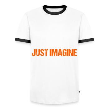Fils Père Zimmermann Père Famille - T-shirt contrasté Homme - blanc/noir - Devant - AI Model Female 172 light (172cm) & AI Model Male 178 dark (178cm)