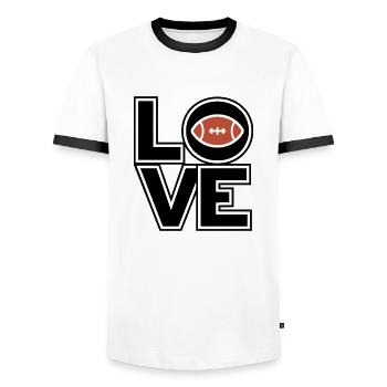 Quarterback Runningback Offense Defence Football - Männer Kontrast-T-Shirt - Weiß/Schwarz - Vorne - AI Model Female 172 light (172cm) & AI Model Male 178 dark (178cm)