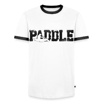Canoe Canoeing Vintage Paddle - Männer Kontrast-T-Shirt - Weiß/Schwarz - Vorne - AI Model Female 172 light (172cm) & AI Model Male 178 dark (178cm)