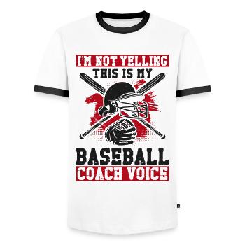 Baseball Fan Coach Vintage I'm Not - Männer Kontrast-T-Shirt - Weiß/Schwarz - Vorne - AI Model Female 172 light (172cm) & AI Model Male 178 dark (178cm)