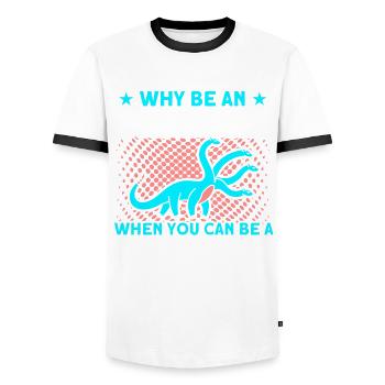 Dragon Dragon Unicorn Unicorn Lovers - Men's Ringer Shirt - white/black - Front - AI Model Female 172 light (172cm) & AI Model Male 178 dark (178cm)