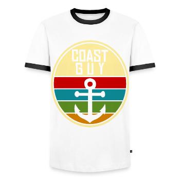 Rostock Flensburg Grömitz Kiel Lübeck - T-shirt contrasté Homme - blanc/noir - Devant - AI Model Female 172 light (172cm) & AI Model Male 178 dark (178cm)