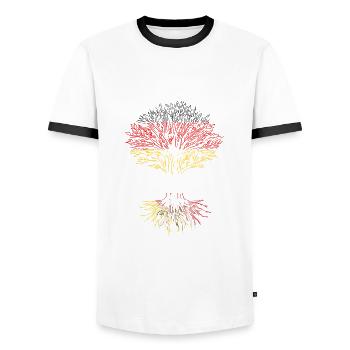 Sicilia Deutschland Sizilianer Sizilianisches Sizi - Männer Kontrast-T-Shirt - Weiß/Schwarz - Vorne - AI Model Female 172 light (172cm) & AI Model Male 178 dark (178cm)