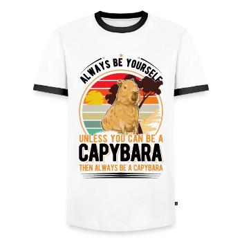 Soyez toujours vous-même Sauf si vous pouvez être un Capybara - T-shirt contrasté Homme - blanc/noir - Devant - AI Model Female 172 light (172cm) & AI Model Male 178 dark (178cm)