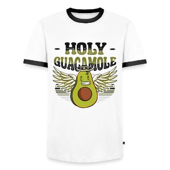 Sacred guacamole funny avocado - Men's Ringer Shirt - white/black - Front - AI Model Female 172 light (172cm) & AI Model Male 178 dark (178cm)