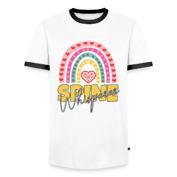 Chiropraticien Physiothérapeute Cœur I Cadeau - T-shirt contrasté Homme - blanc/noir - Devant - AI Model Female 172 light (172cm) & AI Model Male 178 dark (178cm)