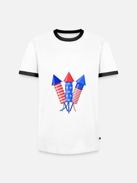 Drôle de feu d’artifice pyrotechnicien disant - T-shirt contrasté Homme - blanc/noir