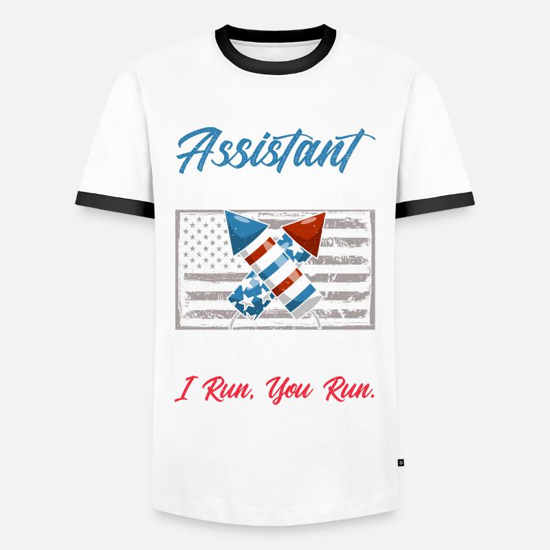 Funny fireworks pyrotechnician saying - Men's Ringer Shirt - white/black