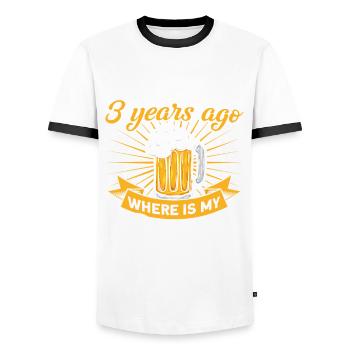 3rd Birthday Beer DrinkIng Mom Mom - Men's Ringer Shirt - white/black - Front - AI Model Female 172 light (172cm) & AI Model Male 178 dark (178cm)