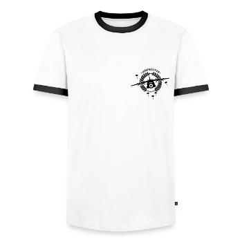 Jumpmaster parachutiste - T-shirt contrasté Homme - blanc/noir - Devant - AI Model Female 172 light (172cm) & AI Model Male 178 dark (178cm)