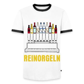 Achtarmig einen Reinorgeln Orgel Saufen - Männer Kontrast-T-Shirt - Weiß/Schwarz - Vorne - AI Model Female 172 light (172cm) & AI Model Male 178 dark (178cm)