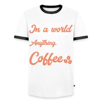 In A World You Can Do Anything - Männer Kontrast-T-Shirt - Weiß/Schwarz - Vorne - AI Model Female 172 light (172cm) & AI Model Male 178 dark (178cm)