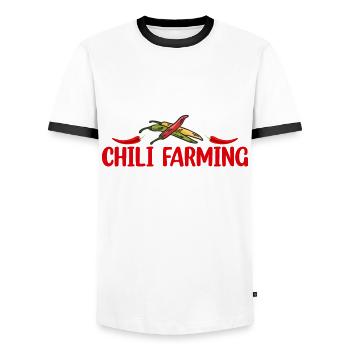 Life Without Chili Farming Is Not A Life - Männer Kontrast-T-Shirt - Weiß/Schwarz - Vorne - AI Model Female 172 light (172cm) & AI Model Male 178 dark (178cm)