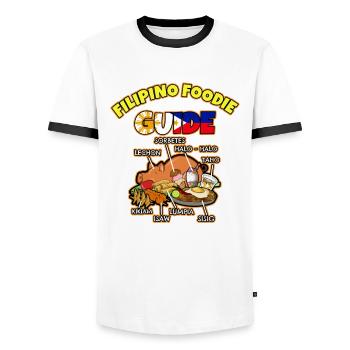 Philippinen Filipino Essen Gerichte I Geschenk - Männer Kontrast-T-Shirt - Weiß/Schwarz - Vorne - AI Model Female 172 light (172cm) & AI Model Male 178 dark (178cm)