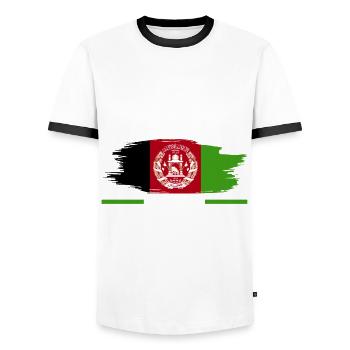 Afghanistanischer Opa Afghane Afghanistan - Männer Kontrast-T-Shirt - Weiß/Schwarz - Vorne - AI Model Female 172 light (172cm) & AI Model Male 178 dark (178cm)