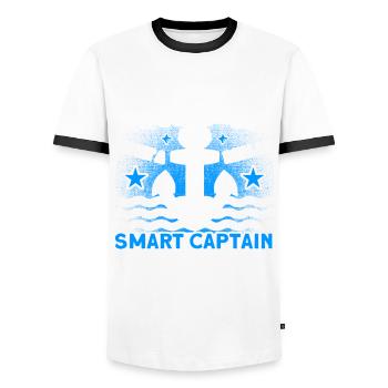 Amateurs de bateau Capitaine de bateau Capitaines - T-shirt contrasté Homme - blanc/noir - Devant - AI Model Female 172 light (172cm) & AI Model Male 178 dark (178cm)