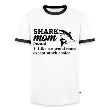 Hai Weißer Hai Haie Megalodon Haifisch Hammerhai - Männer Kontrast-T-Shirt - Weiß/Schwarz - Vorne - AI Model Female 172 light (172cm) & AI Model Male 178 dark (178cm)