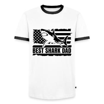 Hai Weißer Hai Haie Megalodon Haifisch Hammerhai - Männer Kontrast-T-Shirt - Weiß/Schwarz - Vorne - AI Model Female 172 light (172cm) & AI Model Male 178 dark (178cm)