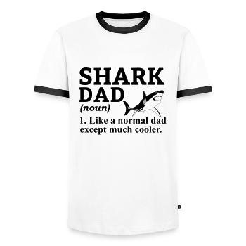 Hai Weißer Hai Haie Megalodon Haifisch Hammerhai - Männer Kontrast-T-Shirt - Weiß/Schwarz - Vorne - AI Model Female 172 light (172cm) & AI Model Male 178 dark (178cm)