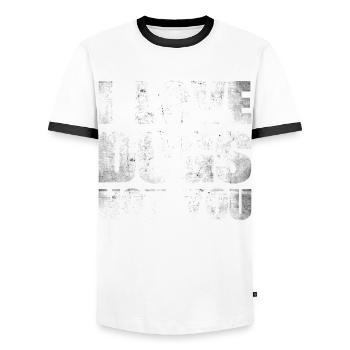 Ich Liebe Hunde, Nicht Sie Entwerfen Für - Männer Kontrast-T-Shirt - Weiß/Schwarz - Vorne - AI Model Female 172 light (172cm) & AI Model Male 178 dark (178cm)