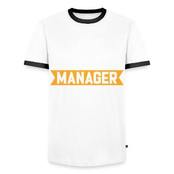 I Am The Production Manager That Is Why - Männer Kontrast-T-Shirt - Weiß/Schwarz - Vorne - AI Model Female 172 light (172cm) & AI Model Male 178 dark (178cm)