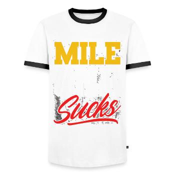 Motivation Streak Running Runner Marathon - Men's Ringer Shirt - white/black - Front - AI Model Female 172 light (172cm) & AI Model Male 178 dark (178cm)