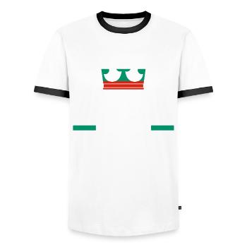 Balkan Bulgarien Bulgare Bulgarisches - Männer Kontrast-T-Shirt - Weiß/Schwarz - Vorne - AI Model Female 172 light (172cm) & AI Model Male 178 dark (178cm)