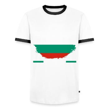 Balkan Bulgarien Bulgare Bulgarisches - Männer Kontrast-T-Shirt - Weiß/Schwarz - Vorne - AI Model Female 172 light (172cm) & AI Model Male 178 dark (178cm)