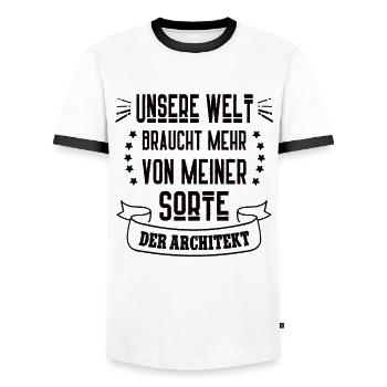 Architektur Architekt Architect - Männer Kontrast-T-Shirt - Weiß/Schwarz - Vorne - AI Model Female 172 light (172cm) & AI Model Male 178 dark (178cm)