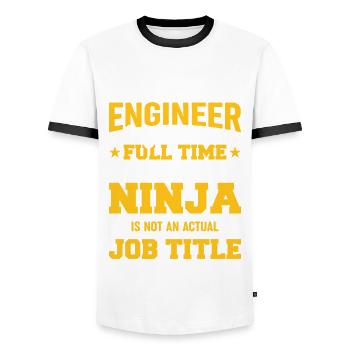 Industrial Engineer Only Because - Männer Kontrast-T-Shirt - Weiß/Schwarz - Vorne - AI Model Female 172 light (172cm) & AI Model Male 178 dark (178cm)