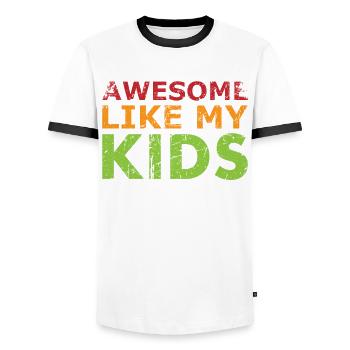 Fantastisch Wie Mein Kinderdesign Für Papa Oder - Männer Kontrast-T-Shirt - Weiß/Schwarz - Vorne - AI Model Female 172 light (172cm) & AI Model Male 178 dark (178cm)