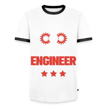 Do Not Worry Industrial Engineer - Männer Kontrast-T-Shirt - Weiß/Schwarz - Vorne - AI Model Female 172 light (172cm) & AI Model Male 178 dark (178cm)