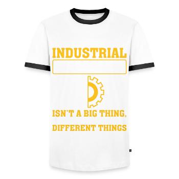 Being An Industrial Engineer - Männer Kontrast-T-Shirt - Weiß/Schwarz - Vorne - AI Model Female 172 light (172cm) & AI Model Male 178 dark (178cm)