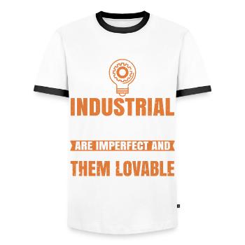 Industrial Engineers Are Imperfect - Männer Kontrast-T-Shirt - Weiß/Schwarz - Vorne - AI Model Female 172 light (172cm) & AI Model Male 178 dark (178cm)