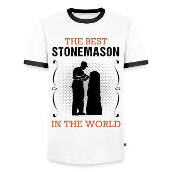 Steinmetz Beruf Ausbildung Handwerker Geschenk - Männer Kontrast-T-Shirt - Weiß/Schwarz - Vorne - AI Model Female 172 light (172cm) & AI Model Male 178 dark (178cm)