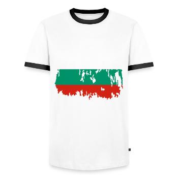 Prinzessin Balkan Bulgare Bulgarisches Bulgarien - Männer Kontrast-T-Shirt - Weiß/Schwarz - Vorne - AI Model Female 172 light (172cm) & AI Model Male 178 dark (178cm)