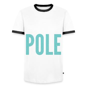Stabhochspringer Für Stabspringen - Männer Kontrast-T-Shirt - Weiß/Schwarz - Vorne - AI Model Female 172 light (172cm) & AI Model Male 178 dark (178cm)