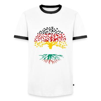 Balkan Deutschland Bulgare Bulgarisches Bulgarien - Männer Kontrast-T-Shirt - Weiß/Schwarz - Vorne - AI Model Female 172 light (172cm) & AI Model Male 178 dark (178cm)