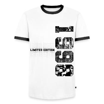 Édition limitée 1998 Année de naissance 1998 Anniversaire - T-shirt contrasté Homme - blanc/noir - Devant - AI Model Female 172 light (172cm) & AI Model Male 178 dark (178cm)